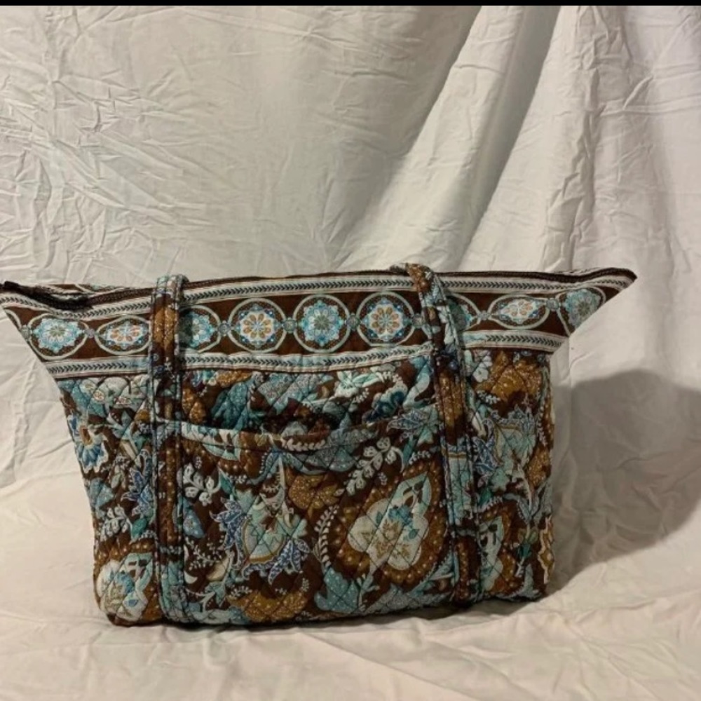 Medium Vera Bradley Zipper Tote In Java Blue - image 1